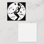 Glimlach en wees blij, grappige stok vrouw notitiekaartje (Voorkant / Achterkant)