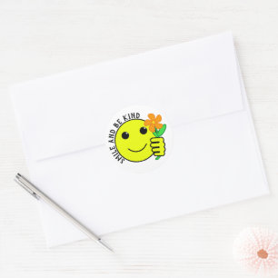 Glimlach en wees vriendelijk Vriendschap Ronde Sticker