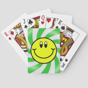 Glimlach Face Emoji Green Spiral-speelkaarten Pokerkaarten