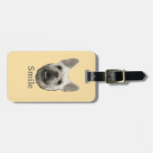 Glimlach Franse Bulldog Beige Bagagelabel (Voorkant horizontaal)