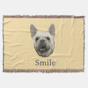 Glimlach Franse Bulldog Beige Deken