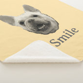 Glimlach Franse Bulldog Beige Sherpa Deken (3/4)