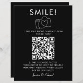 Glimlach Gedenkwaardige Foto's QR Code Zwart Chic  (Voorkant / Achterkant)