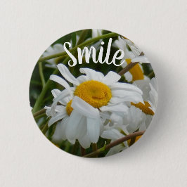 Glimlach - Gelukkige Bloem - Gelukkig Gezicht Lach Ronde Button 5,7 Cm