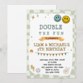 Glimlach gezamenlijke uitnodiging voor verjaardag (Voorkant / Achterkant)