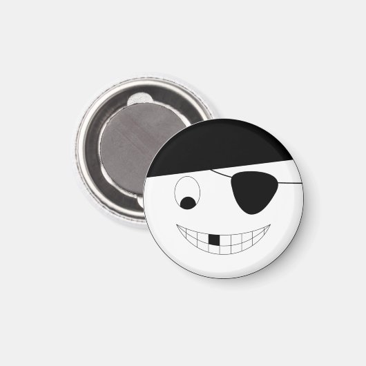Glimlach gezicht piraat Jolly Roger Magnet (Voorkant / Achterkant)
