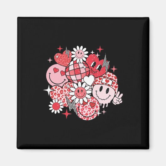 Glimlach Gezicht Valentijnsdag Sfeer Luipaard Bloe Magneet (Voorkant)