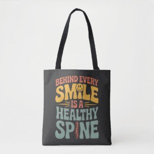 Glimlach gezond ruggengraat Chiropractor Quote Des Tote Bag
