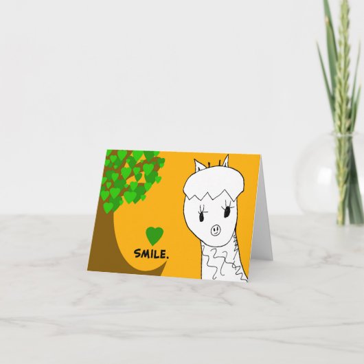 Glimlach! Giraffe Notecard Kaart (Voorkant)