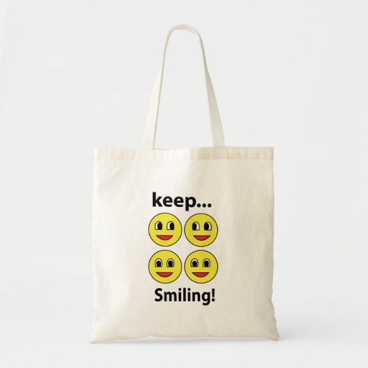 Glimlach Glimlachend Gezicht Blijf Glimlachen Lach Tote Bag (Voorkant)