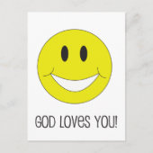 Glimlach God houdt van je Briefkaart Christelijk b (Voorkant)