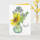 Glimlach God houdt van je religieuze bemoediging Kaart (Gele Bloem)