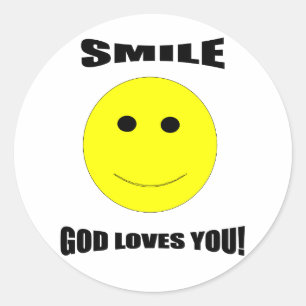 Glimlach god houdt van je sticker