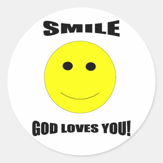 Glimlach god houdt van je sticker (Voorkant)