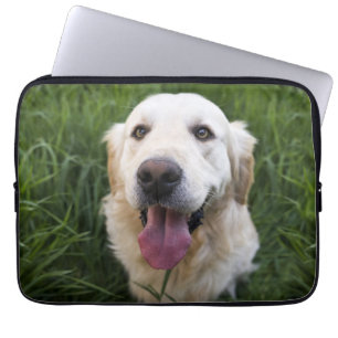 Glimlach Golden Retriever Laptop Sleeve