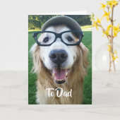 Glimlach Golden Retriever Vaderdag Kaart (Gele Bloem)