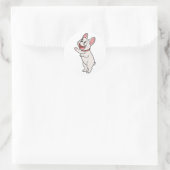 Glimlach grappig staande Franse Bulldog Ronde Sticker (Tas)