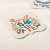 Glimlach Grote Lach Vaak: Vrolijk Kartonnen Onderzetters (Gekanteld)