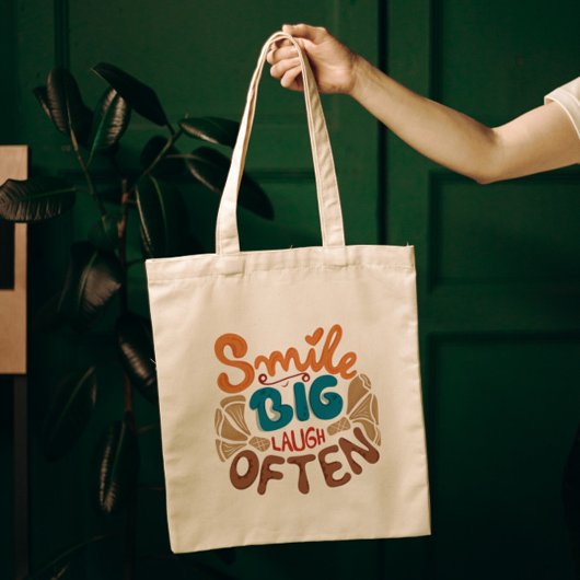 Glimlach Grote Lach Vaak: Vrolijk Tote Bag
