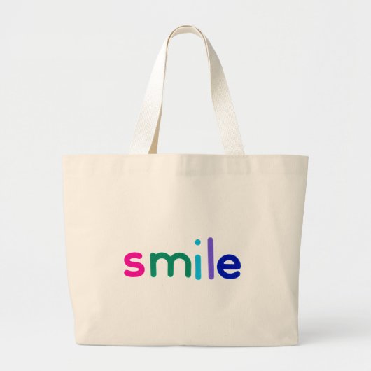 Glimlach Grote Tote Bag (Voorkant)