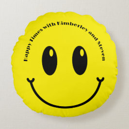 Glimlach Happy Couple Valentijn Smily Face Rond Kussen