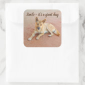 Glimlach het is een geweldige dag sticker (Tas)