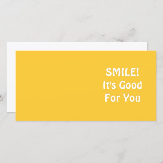 GLIMLACH! Het is goed voor je. Geel. (Voorkant / Achterkant)