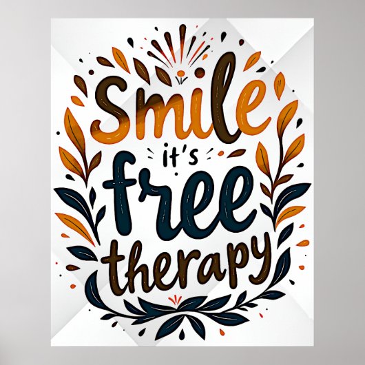 Glimlach: het is gratis therapie poster (Voorkant)