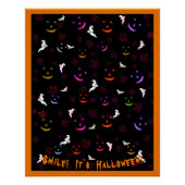 Glimlach Het is Happy Halloween Herfst Spooky Ghos Perfect Poster (Voorkant)