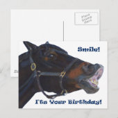 Glimlach! Het is jouw verjaardag! Paard Briefkaart (Voorkant / Achterkant)