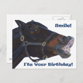 Glimlach! Het is jouw verjaardag! Paard Briefkaart (Voorkant / Achterkant)