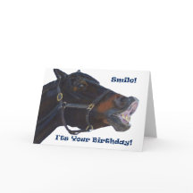 Glimlach! Het is jouw verjaardag! Paard