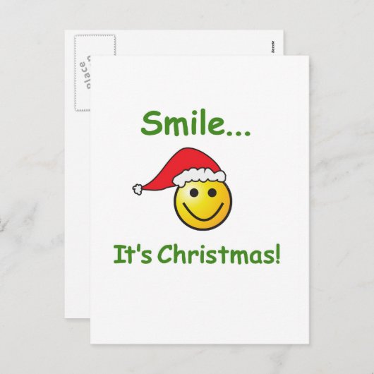 GLIMLACH, HET IS KERST! FEESTDAGENKAART (Voorkant / Achterkant)