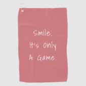 Glimlach Het is maar een spel, personaliseer, donk Golfhanddoek (Voorkant)