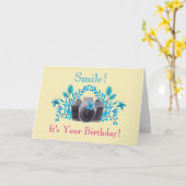 Glimlach! Het thema van je verjaardagscamera is Ve Kaart (Gele Bloem)