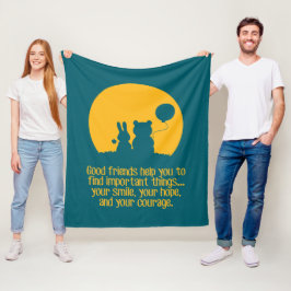 Glimlach, hoop, moed fleece deken