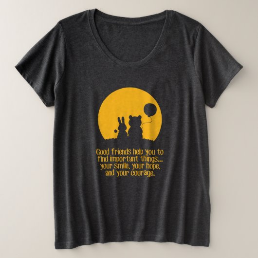 Glimlach, hoop, moed grote maat t-shirt (Design voorkant)