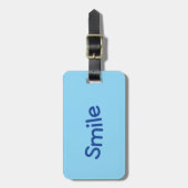 Glimlach, in Blauw, Aangepaste Bagage Labels (Voorkant verticaal)