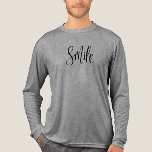 Glimlach, inspirerend tekst ontwerp Tri-Blend shirt (Voorkant volledig)