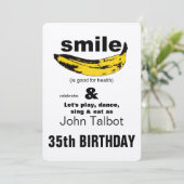 Glimlach is goed voor gezondheid 35e verjaardag ui kaart (Staand voorkant)