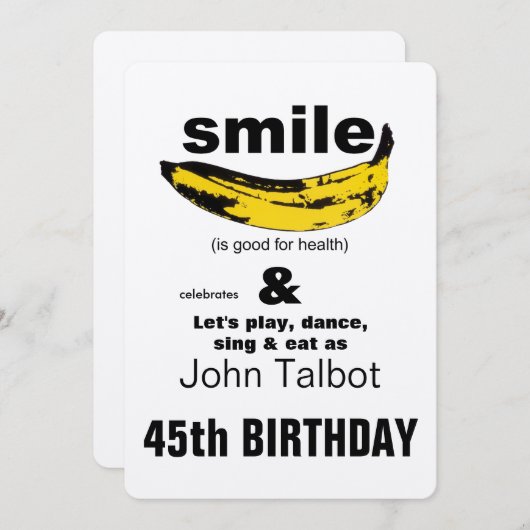 Glimlach is goed voor gezondheid 45th Verjaardag u Kaart (Voorkant / Achterkant)