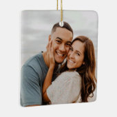 Glimlach is liefde, kerstbruiloft keramisch ornament (Rechts)