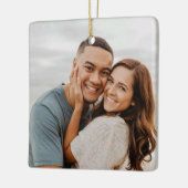 Glimlach is liefde, kerstbruiloft keramisch ornament (Links)