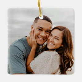 Glimlach is liefde, kerstbruiloft keramisch ornament