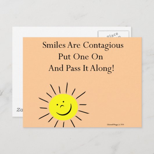 glimlach is smerig! briefkaart (Voorkant / Achterkant)