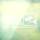 Glimlach Je Bent Op Camera Raamsticker (Vel 3)