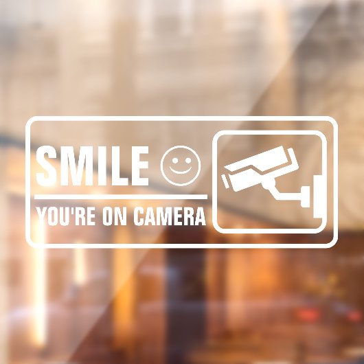 Glimlach Je Bent Op Camera Raamsticker (Vel 2)