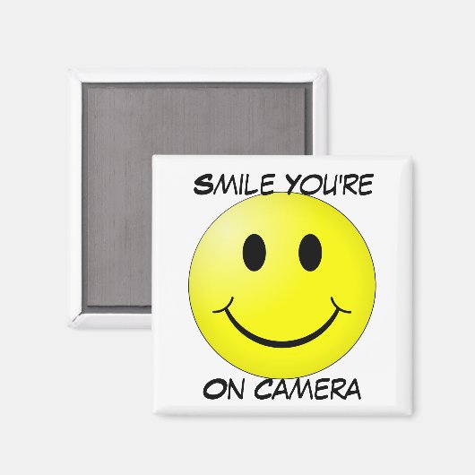 Glimlach Je bent op Camera Square Magnet (Voorkant / Achterkant)