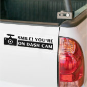 Glimlach! Je bent op Dash Cam Grappig Bumpersticker (Op Truck)