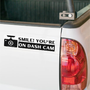 Glimlach! Je bent op Dash Cam Grappig Bumpersticker